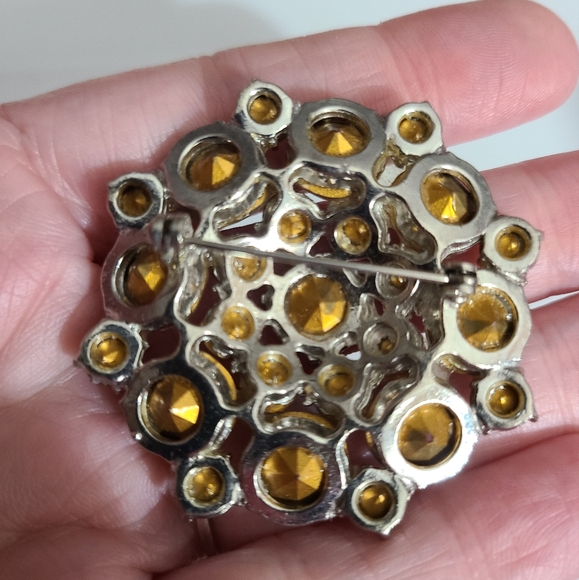 SOLD ! Vintage Big brooch weiss juliana Austria Rhinestones silver pin estate - Picture 5 of 5